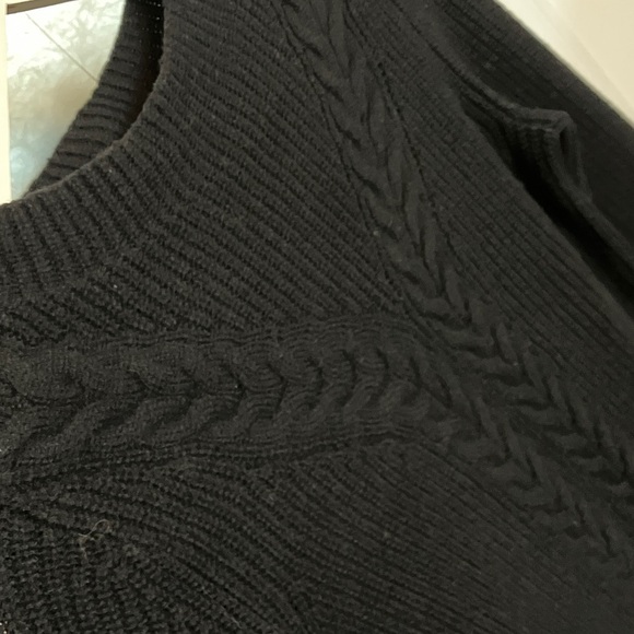 Talbots Black V-Neck Cable Knit Sweater - Picture 5 of 5